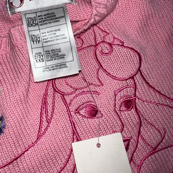 Disney Store Y2K Princess Aurora Sleeping Beauty sweater embroidered girls 2/3 - Picture 5 of 5
